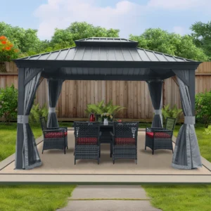 Kozyard Alexander Gray Double Roof Hardtop Gazebo